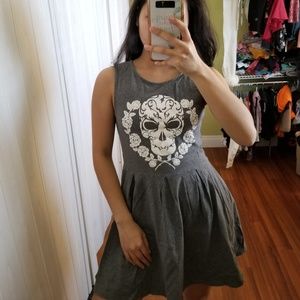 H&M Grey Skull and Floral Dress